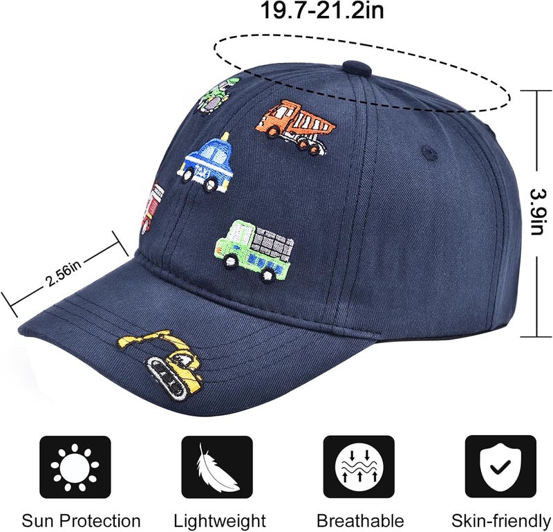 EDCYF Kids Boys Girls Embroidered Baseball Caps Baby Sun hat Toddler Dinosaur Trucker Hats Summer Hats（3-8years - Image 3